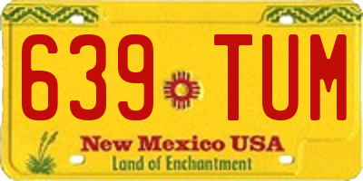 NM license plate 639TUM
