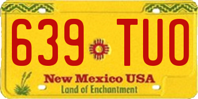 NM license plate 639TUO