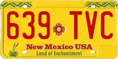 NM license plate 639TVC