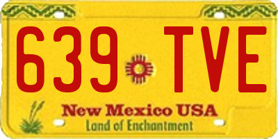 NM license plate 639TVE