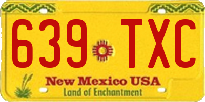 NM license plate 639TXC