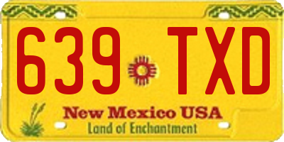 NM license plate 639TXD