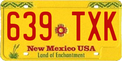 NM license plate 639TXK