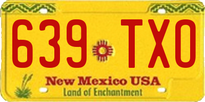 NM license plate 639TXO