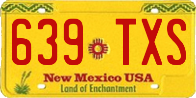 NM license plate 639TXS