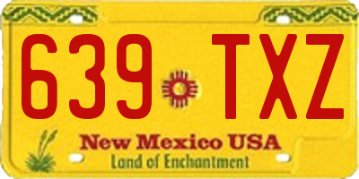 NM license plate 639TXZ