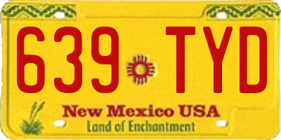 NM license plate 639TYD