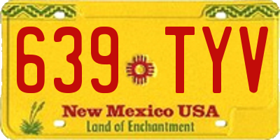 NM license plate 639TYV