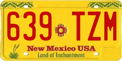 NM license plate 639TZM