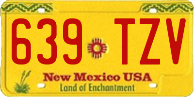 NM license plate 639TZV