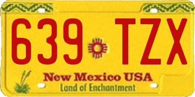 NM license plate 639TZX