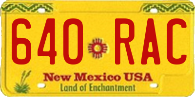 NM license plate 640RAC