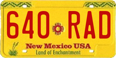 NM license plate 640RAD