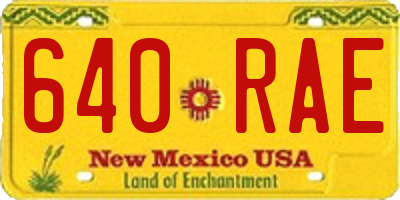 NM license plate 640RAE