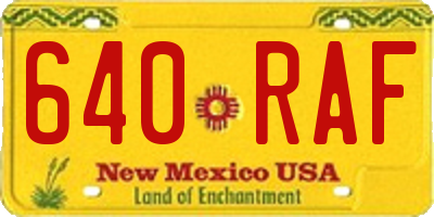 NM license plate 640RAF