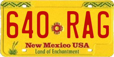 NM license plate 640RAG