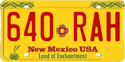NM license plate 640RAH