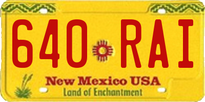 NM license plate 640RAI