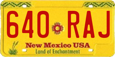 NM license plate 640RAJ