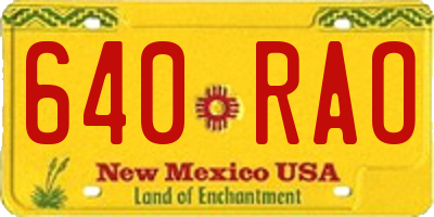 NM license plate 640RAO