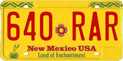 NM license plate 640RAR