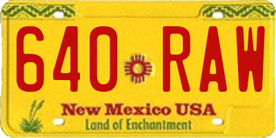 NM license plate 640RAW