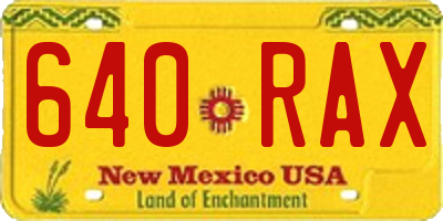 NM license plate 640RAX