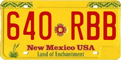 NM license plate 640RBB