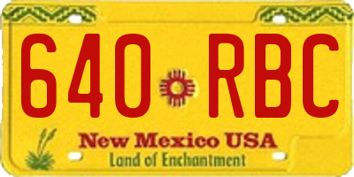 NM license plate 640RBC