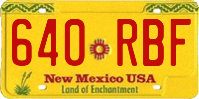 NM license plate 640RBF