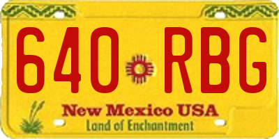 NM license plate 640RBG