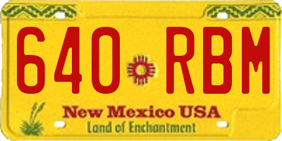 NM license plate 640RBM