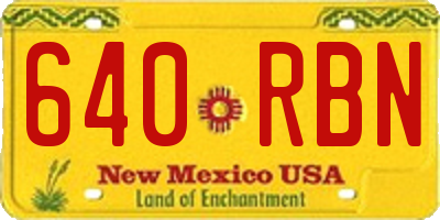 NM license plate 640RBN