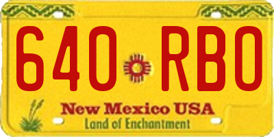 NM license plate 640RBO