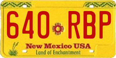 NM license plate 640RBP