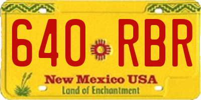NM license plate 640RBR