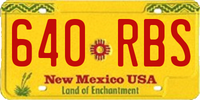 NM license plate 640RBS