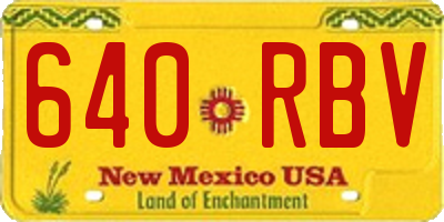 NM license plate 640RBV
