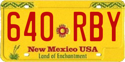 NM license plate 640RBY
