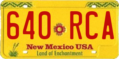 NM license plate 640RCA