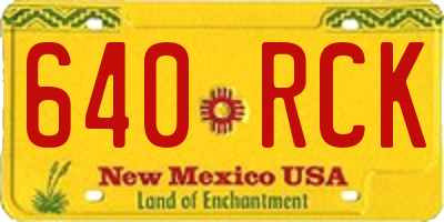 NM license plate 640RCK