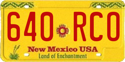 NM license plate 640RCO