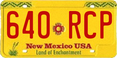 NM license plate 640RCP