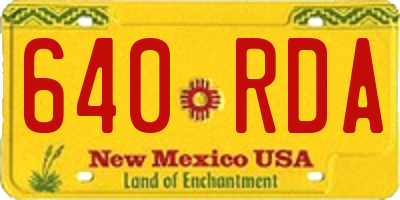 NM license plate 640RDA