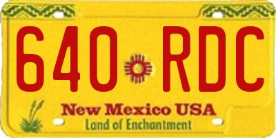 NM license plate 640RDC