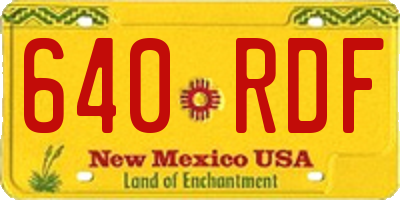 NM license plate 640RDF
