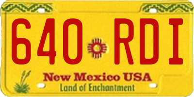 NM license plate 640RDI