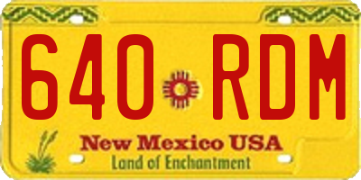 NM license plate 640RDM