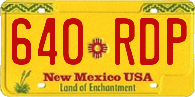 NM license plate 640RDP