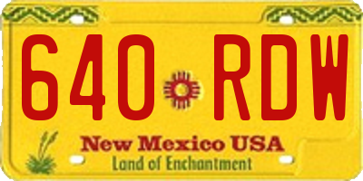 NM license plate 640RDW